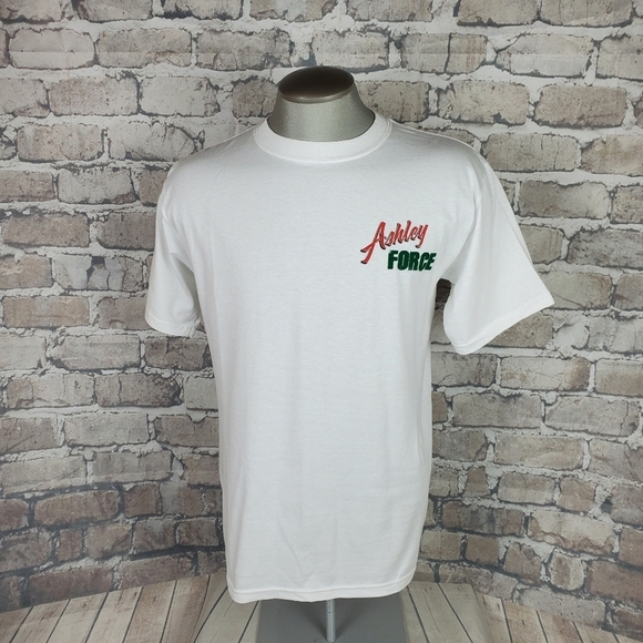 Vintage Drag Racing Ashley & John Force  Mustang Tshirt Medium White - Picture 2 of 13